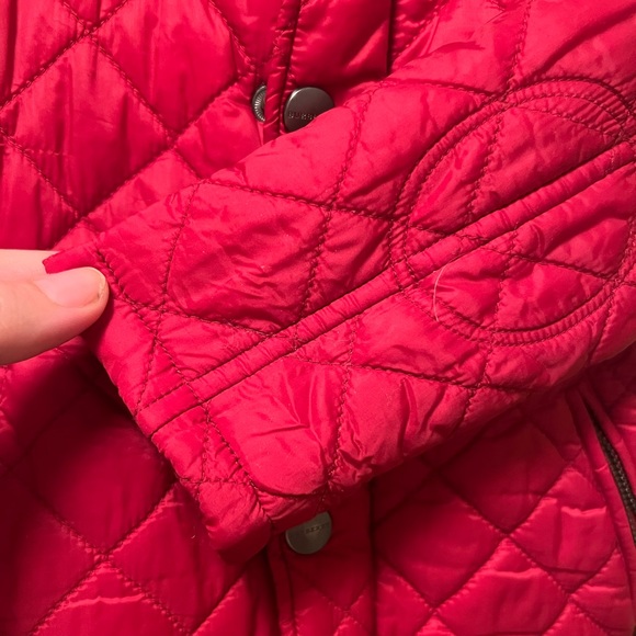 Burberry red quilted hooded coat 12m - Picture 2 of 9